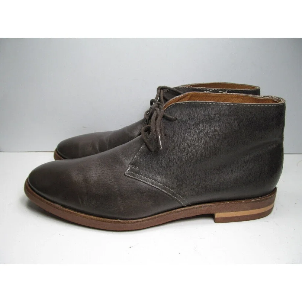 Saks Fifth Avenue Mens Gray  Leather 3 Eye Ankle Boots Size US 13